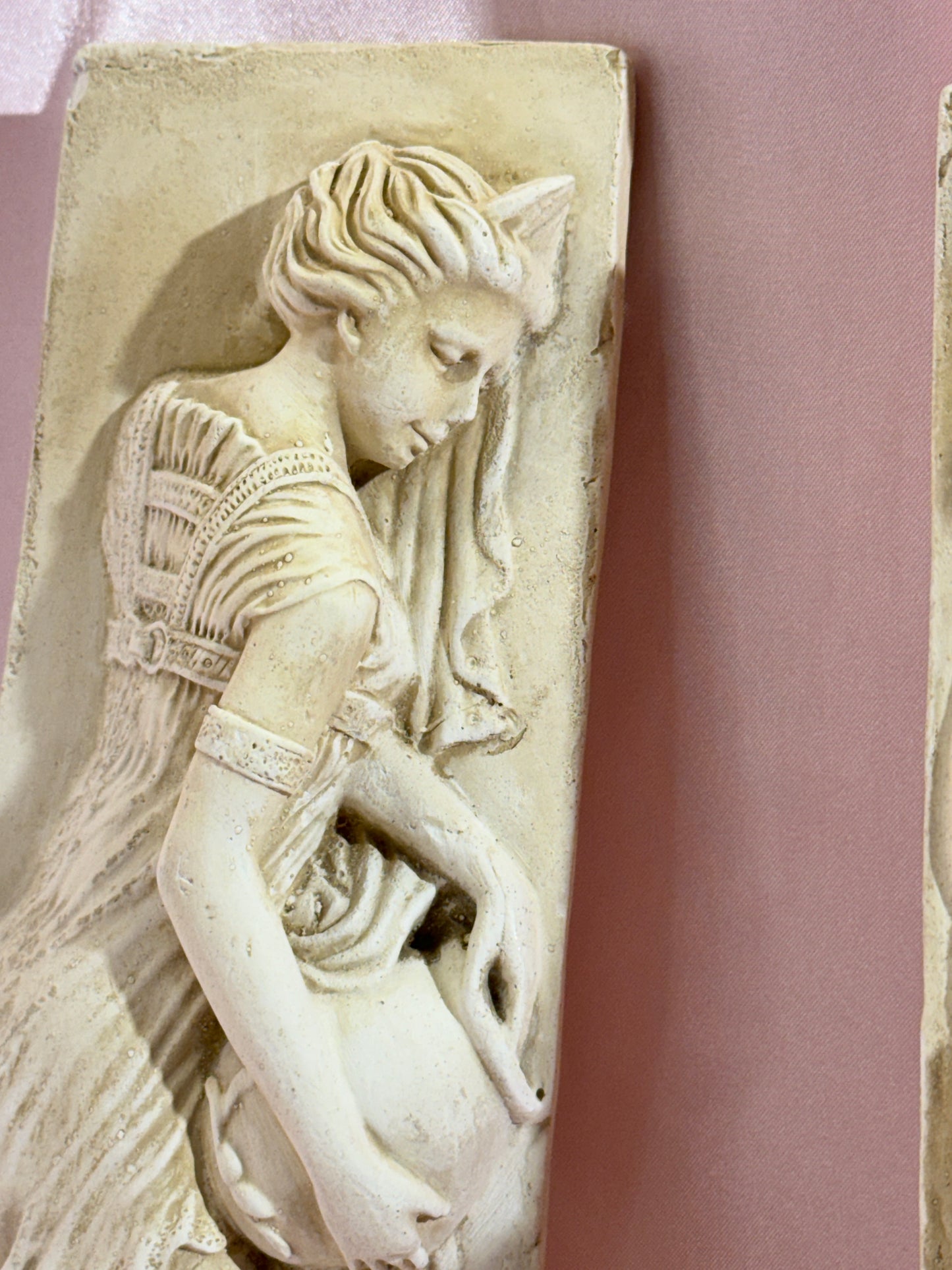 Antique Greek Women Water Bearers Plaster Relief Plaque