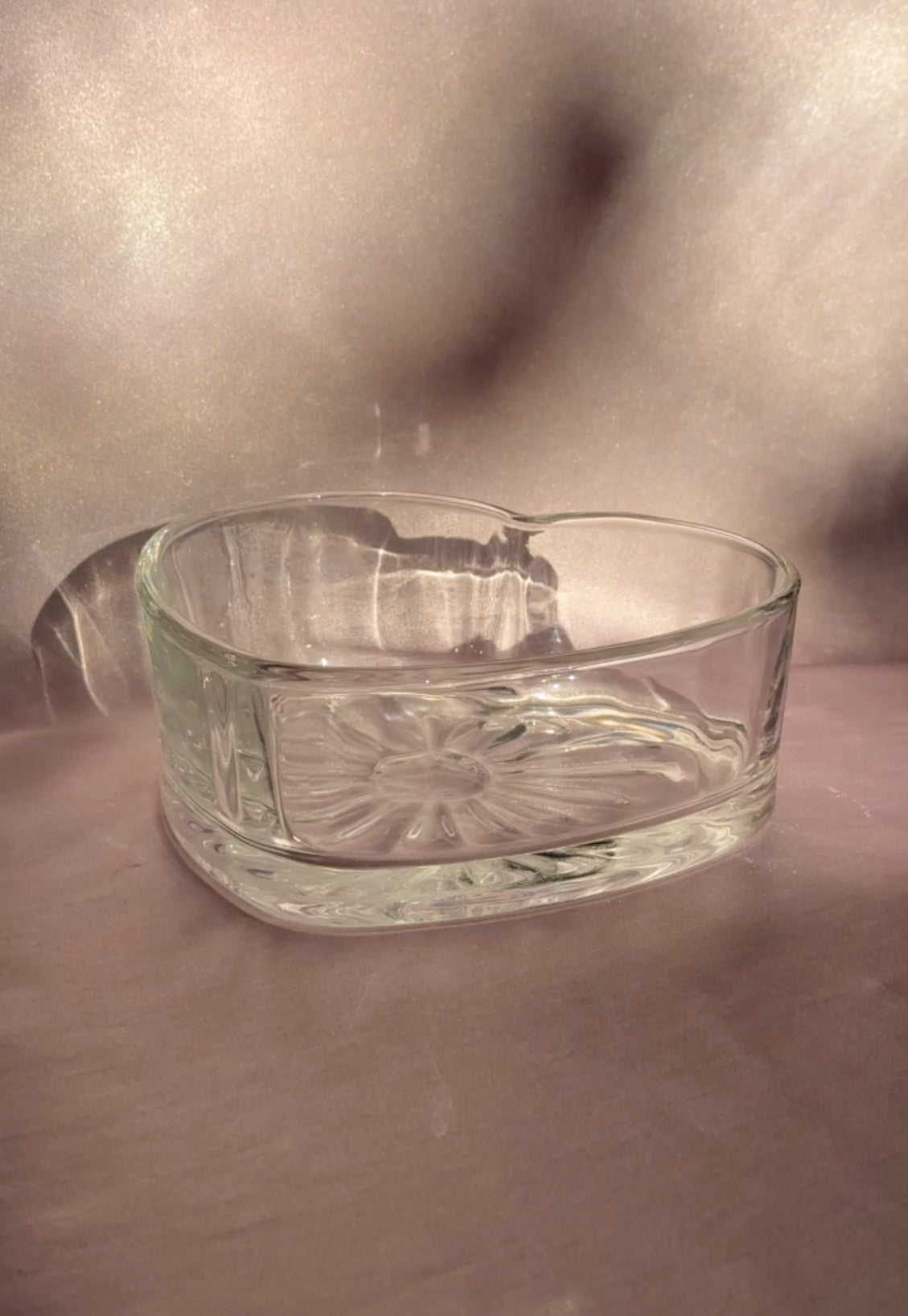 Vintage Libbey Heart Shaped Glass Candy Dish/Bowl