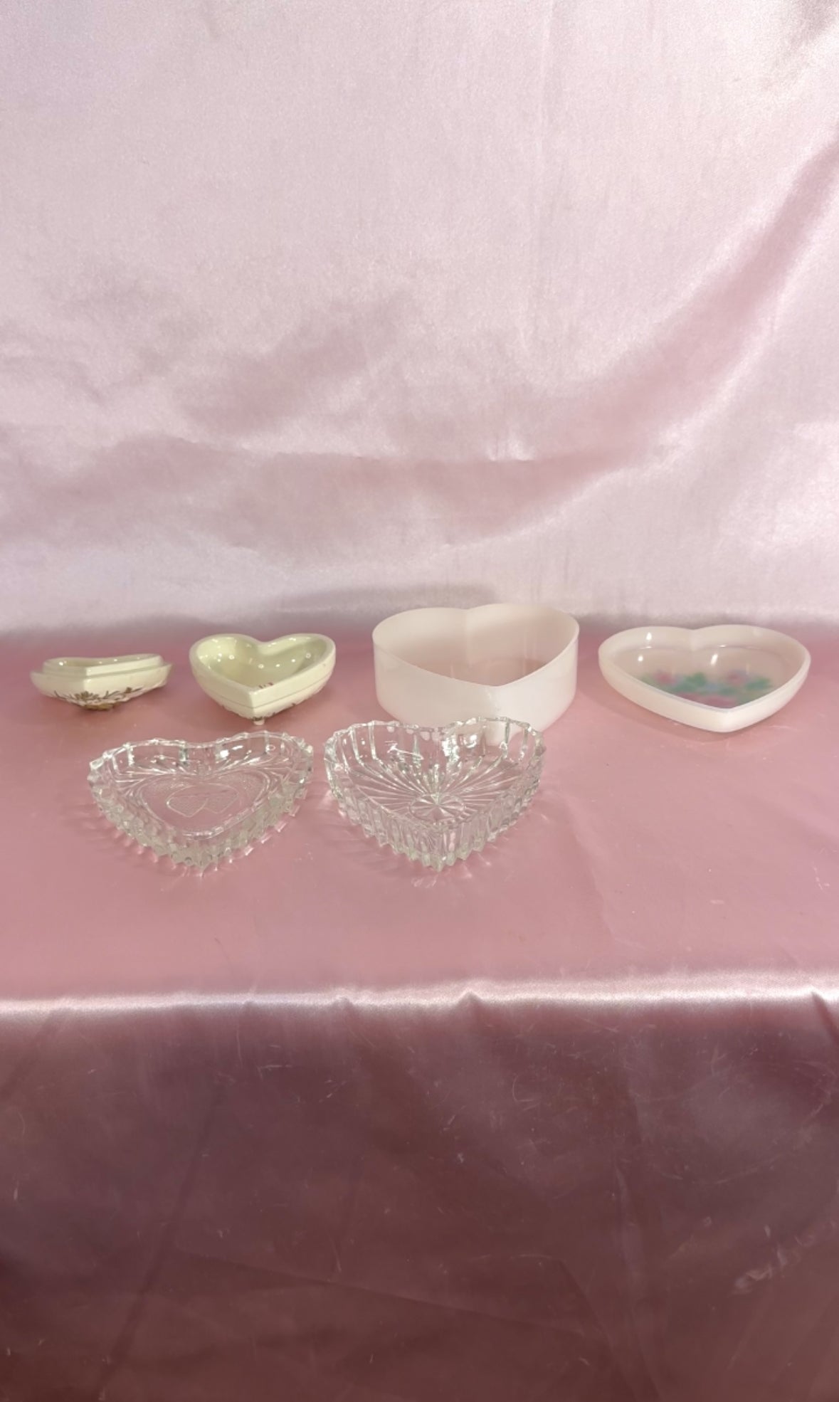 Variety of Vintage Heart Shaped Trinket/Jewelry Boxes