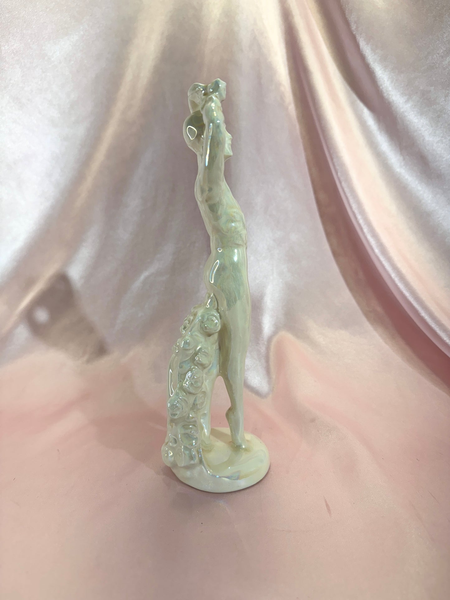 Vintage Lusterware Posed Male Dancer Porcelain Sculpture
