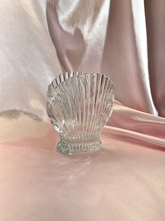 Art Deco Glass Scallop Shell Vase