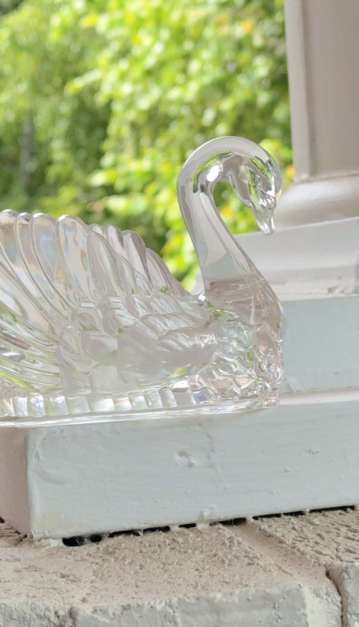 1960’s Vintage Regaline Acrylic Clear, White, & Black Swan Shaped Vase #431