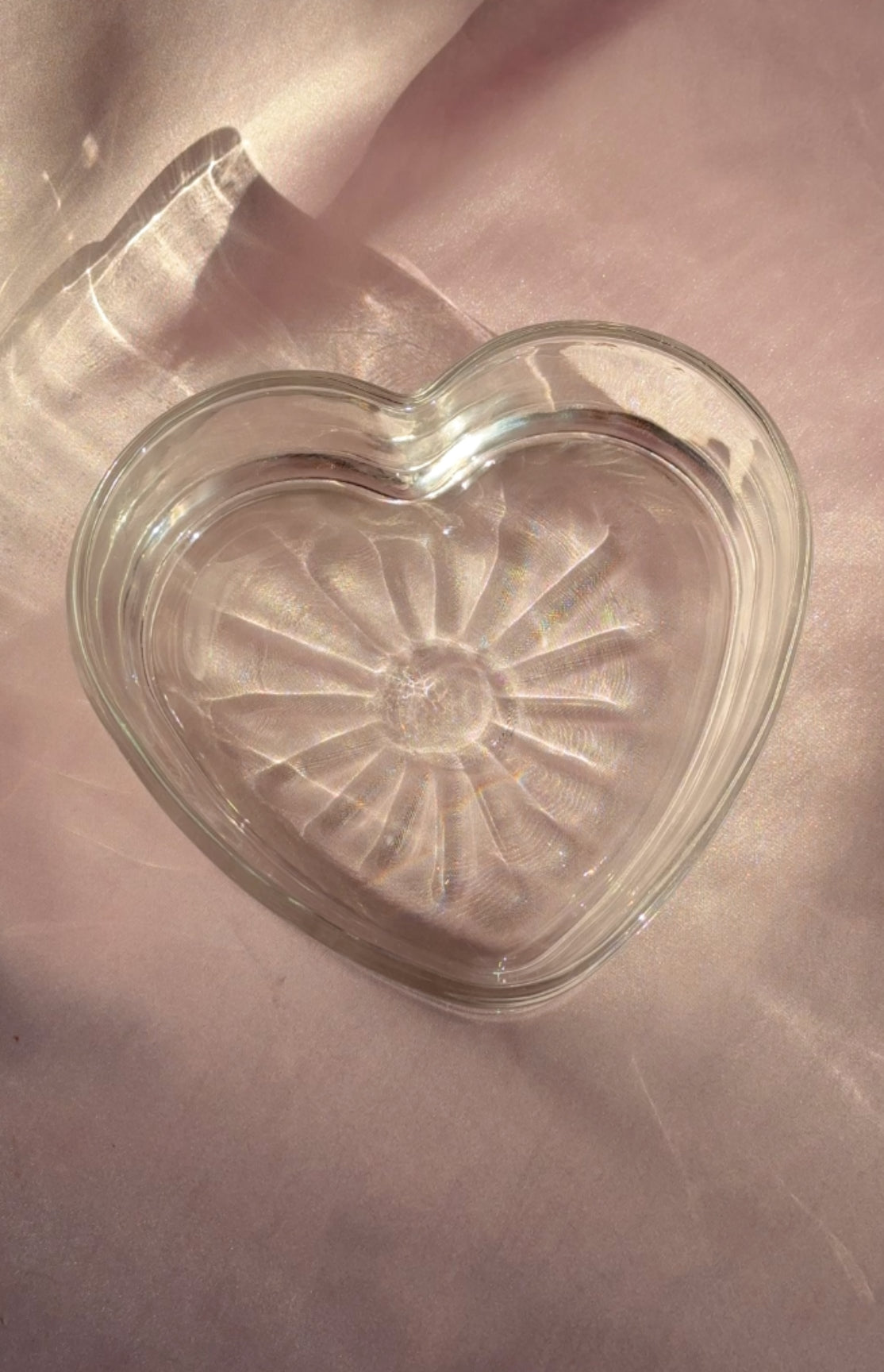 Vintage Libbey Heart Shaped Glass Candy Dish/Bowl