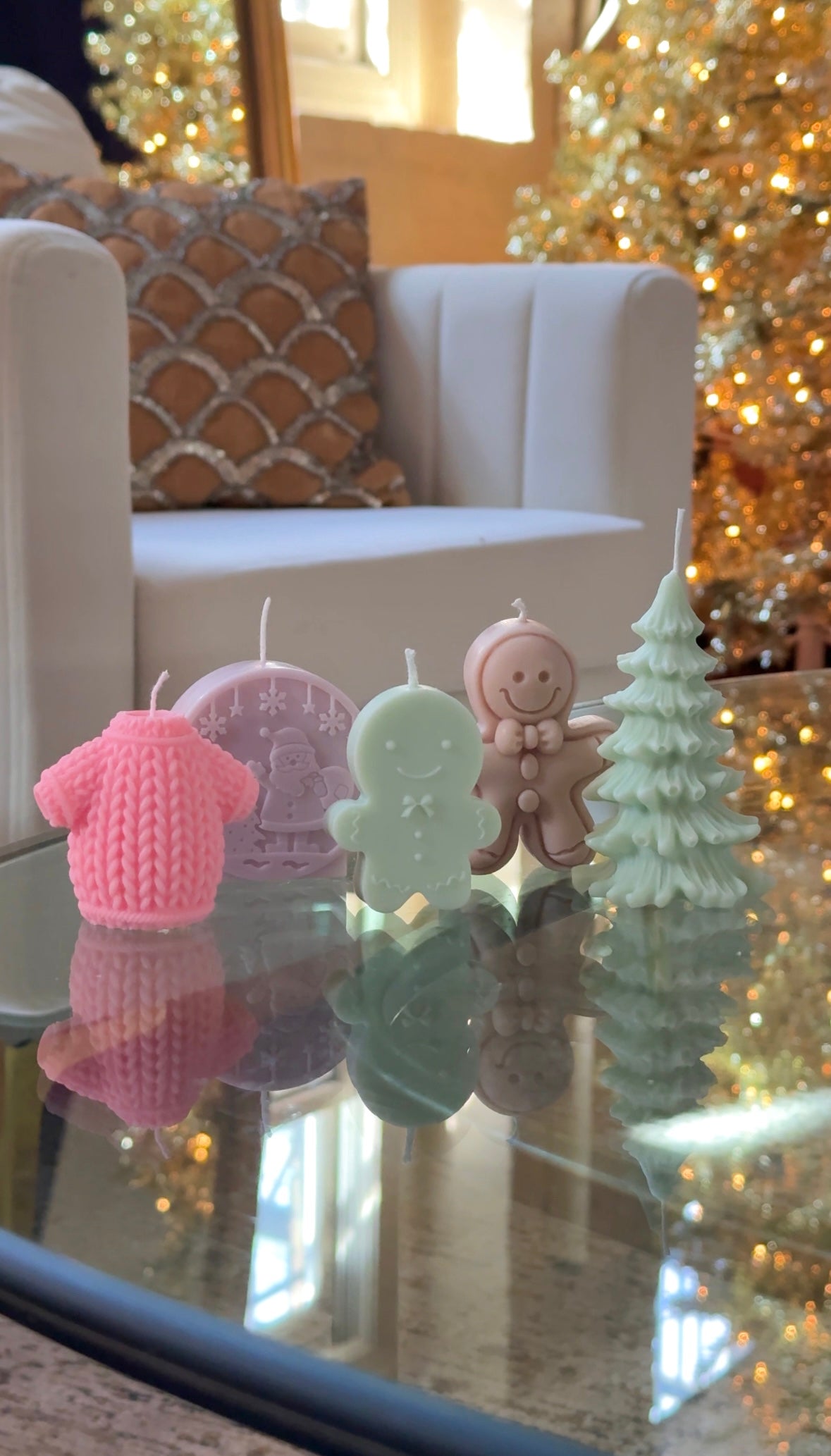 Gingerbread Baby - Tiny Smiling Gingerbread Man Cookie Holiday/Christmas Aesthetic Candle