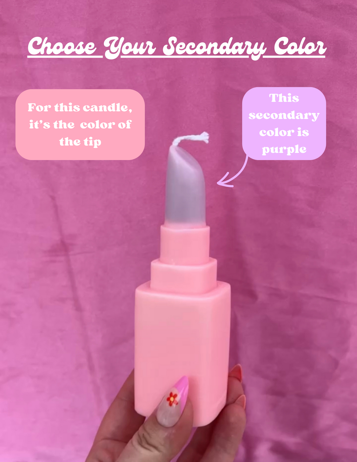 Hi Barbie! - Oversized Two Toned Lipstick Aesthetic Candle