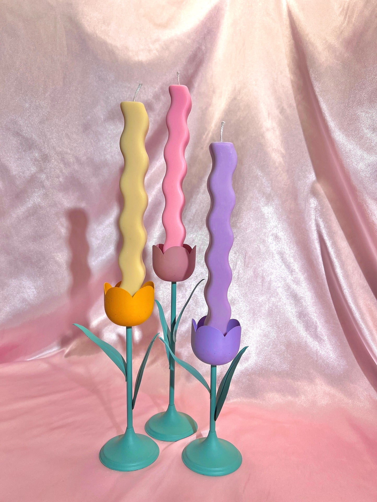 Wholesale - Squiggle Stick - Wavy Pillar Aesthetic Candlestick - Case of Six (6)