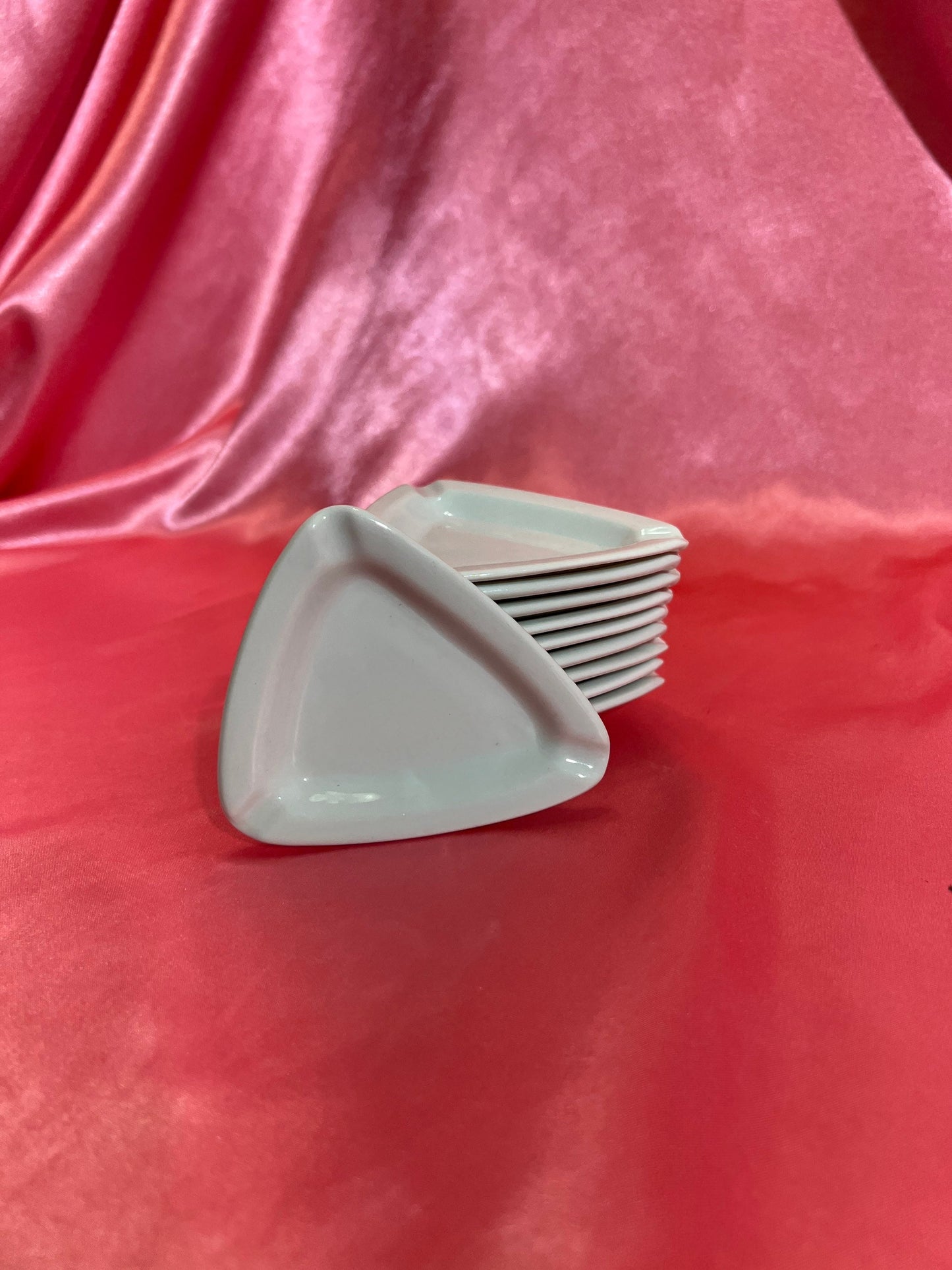 Vintage Atomic Triangle Schmidt Porcelain Ashtray