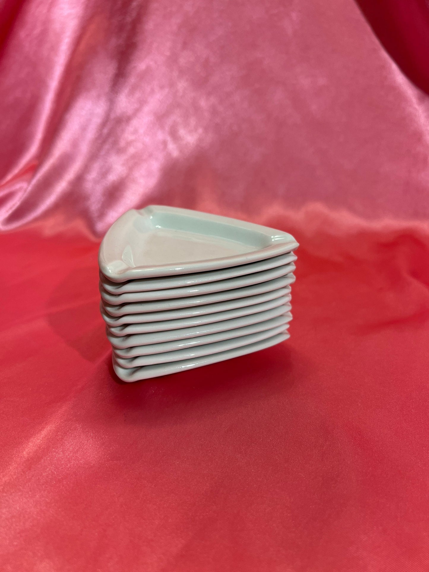 Vintage Atomic Triangle Schmidt Porcelain Ashtray